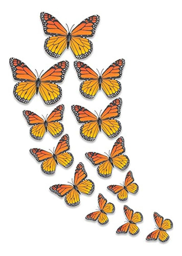 Yzurbu Decoración De Mariposa Monarca, 24 Mariposas Artifici