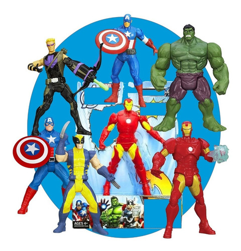 Marvel Avengers Assemble Lote 7 Figuras Mighty Battlers 2012