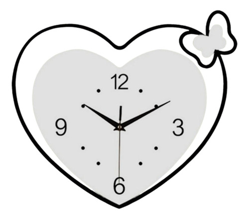 Reloj De Pared Con Forma De Corazón, Movimiento Silencioso,