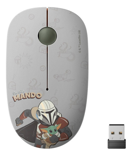 Mouse Inalámbrico 1 600 Dpi Star Wars Modelo Mandalorian