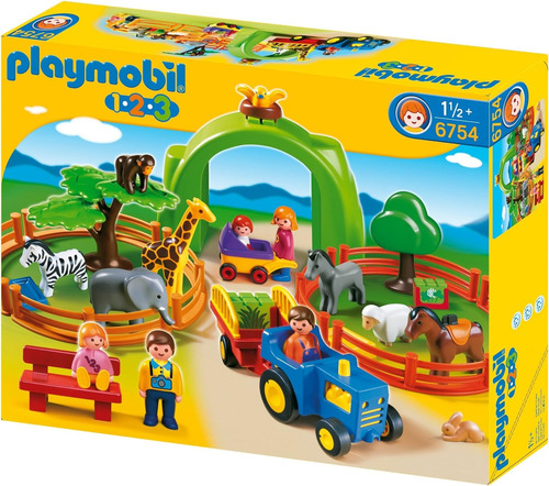 Playmobil 6754 Large Zoo 1 2 3 Para Niños A Partir De 1 Año