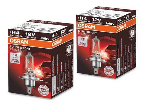 Bombillos Osram X2 Super Bright Premium H4 12v 100/90w