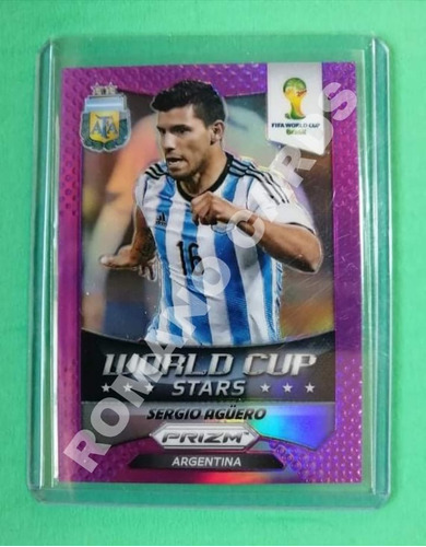 2014 Prizm World Cup Stars Sergio Aguero Purple/99 Argentina