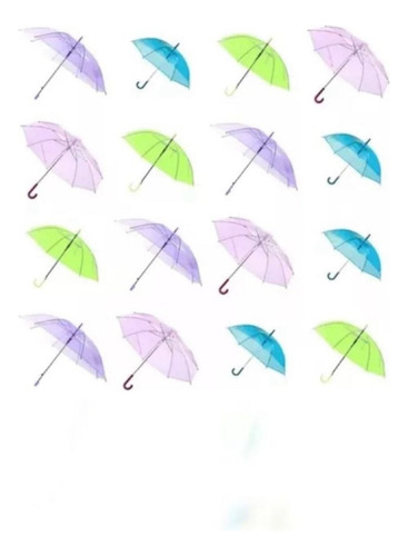 19 Paraguas Transparente Sombrilla Portatil Lluvia Mayoreo