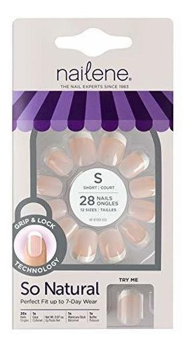 Nail Nailene Tan Natural, Pequeño Rosa, Paquete De 28 Clavos