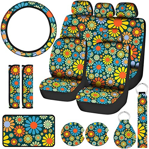 Juego De 17 Fundas Asientos De Coche Diseño De Flores ...