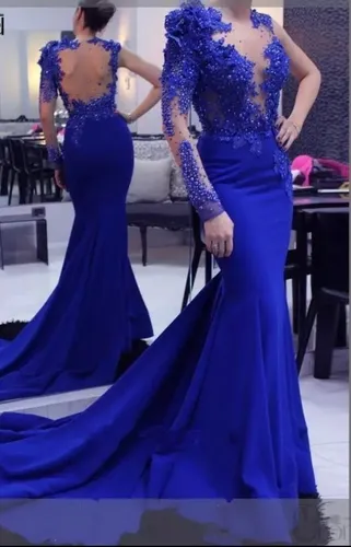 Vestido De Noche Color Azul Rey Personalizado A La Medida Cuotas