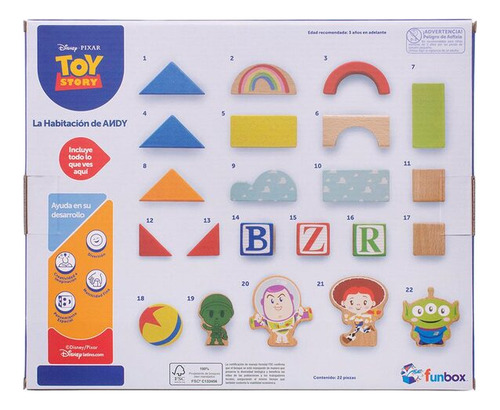 Set De Figuras Toy Story De Madera X20 Multicolor Disney