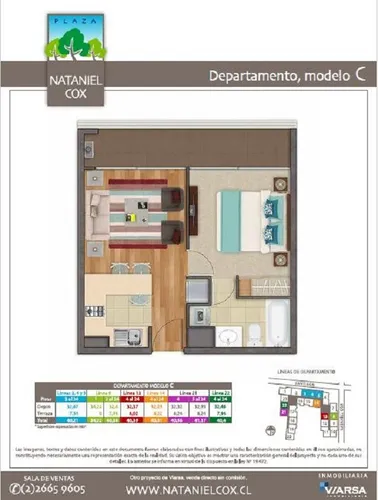 Cpm Vende Hermoso Departamento 1d/1b/est./bod. Nataniel Cox
