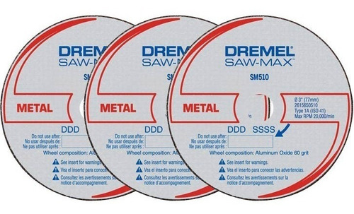 Disco De Corte Para Metal Dremel Saw Max Dsm510  X 3 Unid