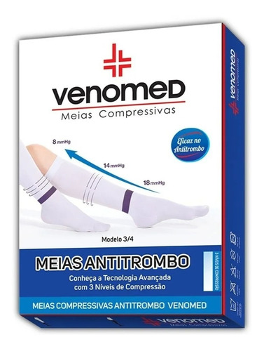 Meias 3/4 Anti-embolismo Anti-trombo Venomed