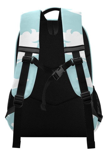 Alaza Mochila Azul Con Estampado De Perro Pug De Dibujos Y