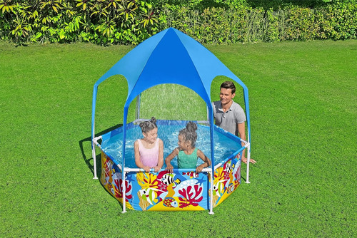 Piscina Estructural Con Toldo Y Rociador 51cmx 183cm Bestway