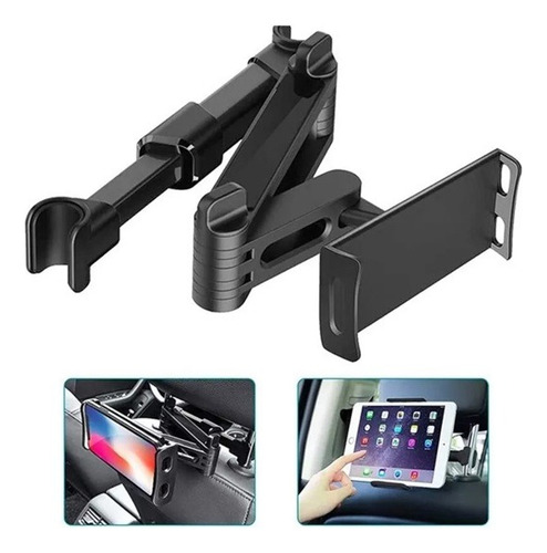 Soporte Brazo Auto Tablet 360° Ajustable Cabecera 360°
