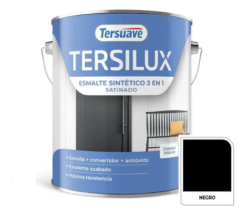 Esmalte Sintético Satinado Negro Tersuave 4l Tersilux