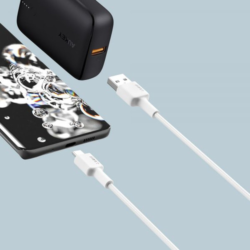 Aukey Cable Trenzado Nylone Usb 2.0 A Usb-c 0,9m Blanco - Cb