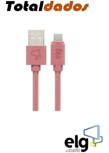 Cabo Usb Tc15pkmax Tipo-c 3a/15w Carga Rápida 1,5m Rosa- ELG