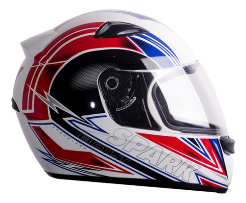 Capacete Esportivo Ebf Spark Bolt B05 60 Branco E Vermelho