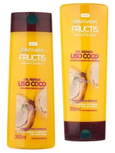 Shampoo Y Acondicionador Fructis Oil Repair Liso Coco X350