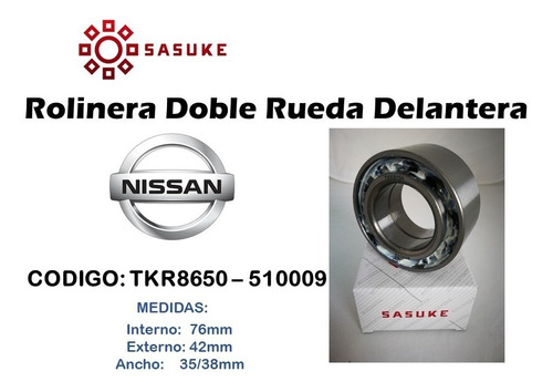 Rolinera Rodamiento Rueda Delantera Nissan Primera 42x76x35