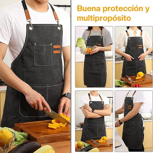 2 Piezas Mandil De Chef Ajustable, Mandil Barista,unisex