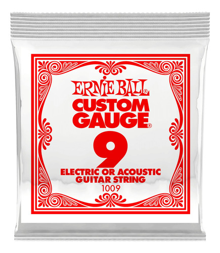 6 Cuerdas Ernie Ball Guitarra Eléctrica Acero .009 1009