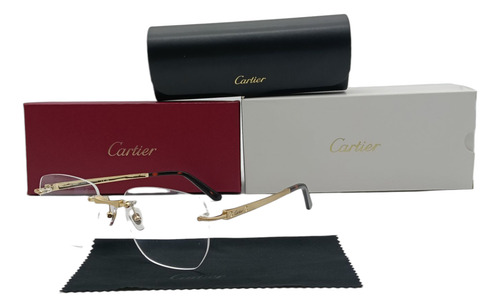 Lente Cartier 3pzs Color Dorado Con Negro Ct0512-c2 Dorado