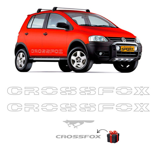 Kit Faixas Crossfox 2006 07 Adesivo Lateral Prata Volkswagen