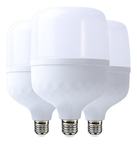 Pack3 Ampolleta Led 50w Soquete E27 Luz Color De Blanco Frío