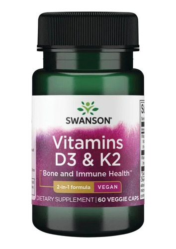 Swanson Vitamina D3 Y K2 60 Cápsulas