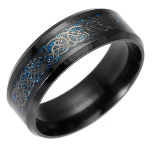 Anillo Dragon Acero Inoxidable Señor De Los Anillos Negro