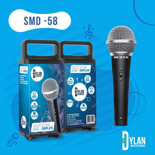 Microfone Dinâmico Unidirecional Smd-58plus