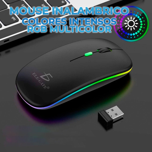 Lote 3pz Mouse Inalámbrico Recargable Rgb 2.4ghz Ele-gate
