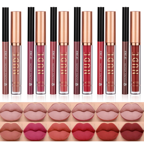 Set De Brillo Y Delineador De Labios E Lip Gloss Not Easy To