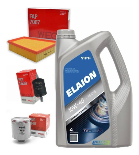 Aceite Elaion F30 Ts1040 10w40 + Kit Filtros Vw Voyage 1.6 