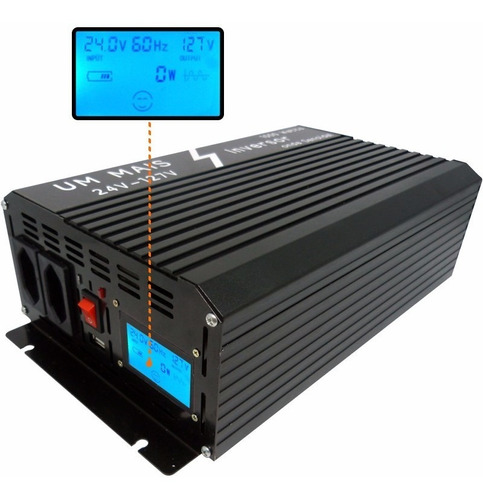 Inversor Conversor 1000w 24v 110v Lcd Digital Senoidal Pura