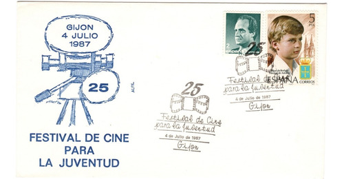 España Sobre Cancelación Esp Expo Cine Juvenil  1987 Gijón