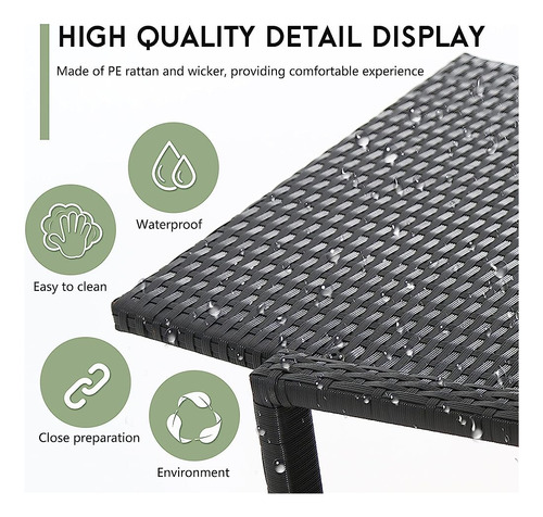~? Fdw Wicker Patio Furniture Outdoor Bistro Set, Mecedora,