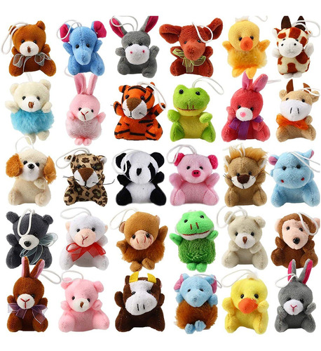 Juego De Juguetes De Peluche Mini De 32 Piezas, Lindos Anima