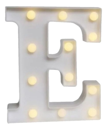 Luminária De Led Decorativa Letra E Abajur De Quarto Tumblr Cor Branco Cor da base Branco Cor da cúpula Branco 10A