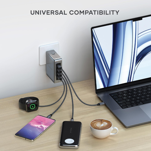 Cargador De Viaje Satechi Gan 145 W Con 4 Puertos Usb C