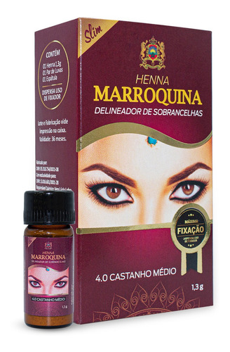 Henna Marroquina Delineador De Sobrancelhas Espátula Luvas Cor 4.0 Castanho Médio