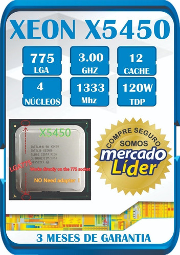 Processador Intel Core 2 Quad Q9650 Xeon X5450 775 + Brinde