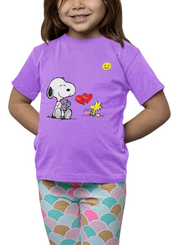 Polera Niña Snoopy Charlie Brown Verano Estampado Algodon