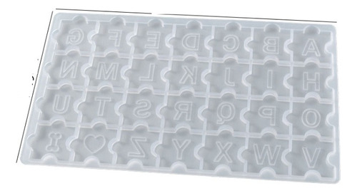 Molde Silicona Resina Epoxi Abecedario Letras Puzzle Xc-1739