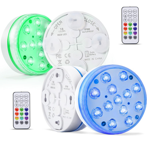 Luces Led Sumergibles Con Control Remoto Luz Impermeable D