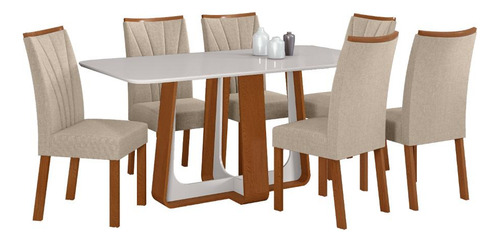 Conjunto Sala De Jantar Mesa Easy Pop 170x90 C/6 Cad Confort