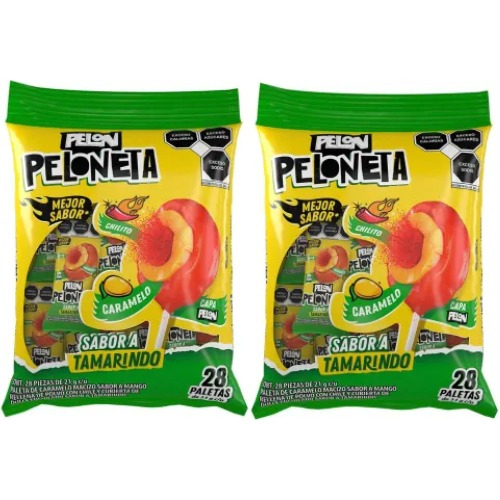 Paleta Pelon Peloneta Tamarindo Con Mango Con 28pzs-2cajas