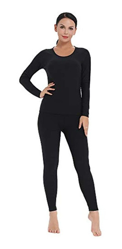 Conjunto de ropa interior térmica para mujer con capa base y leggings con forro polar Amorbella 
