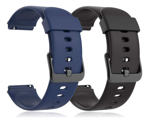 Fitpolo Id205l - Correas De Repuesto Para Reloj Inteligente. Color Negro/azul